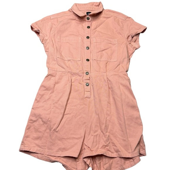 🌸 BDG Joey Short Sleeve Romper 🌸 Coral Button-Up Utility Coverall L 🔥 - Picture 2 of 6